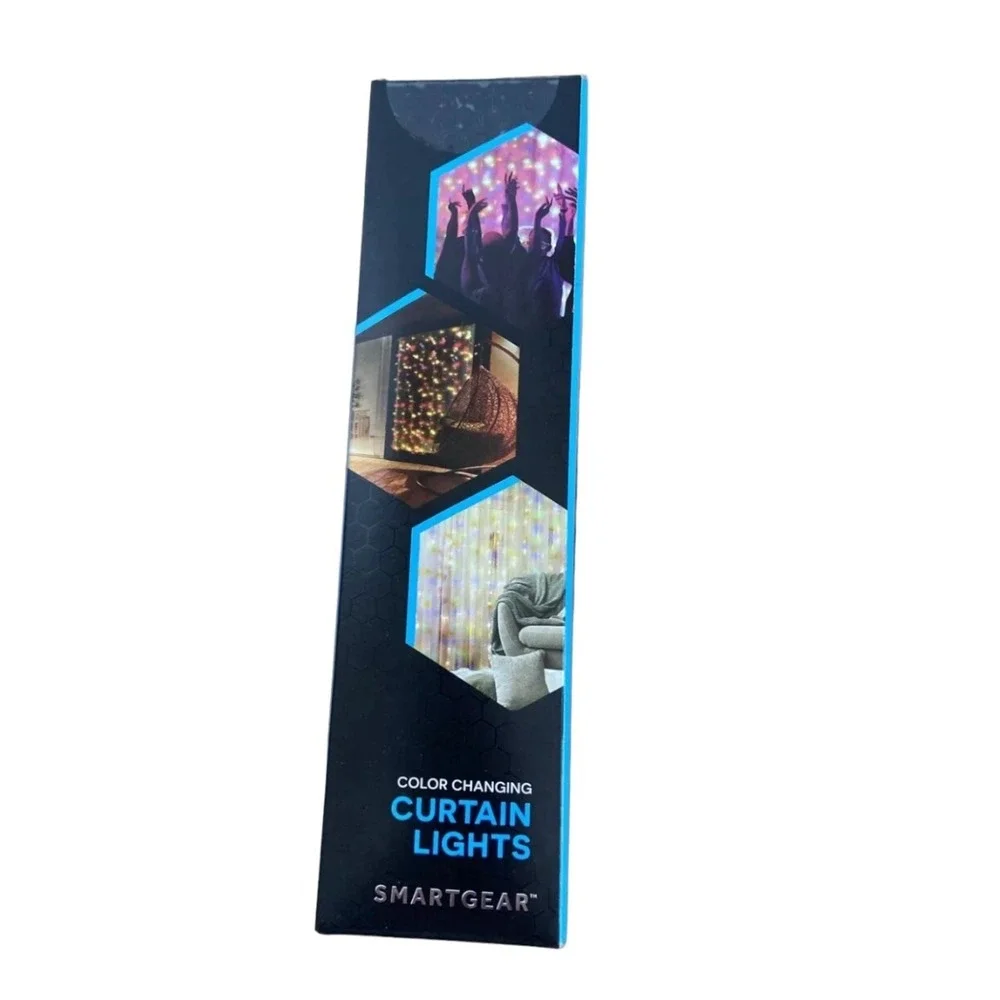 Smart Gear Color Changing Curtain Lights‎ 200 LED Remote Fairy Xmas Decor